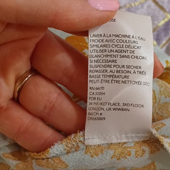 Free People Be The One Floral Wide Leg Sleeveless Jumpsuit Size 2 - Picture 9 of 9